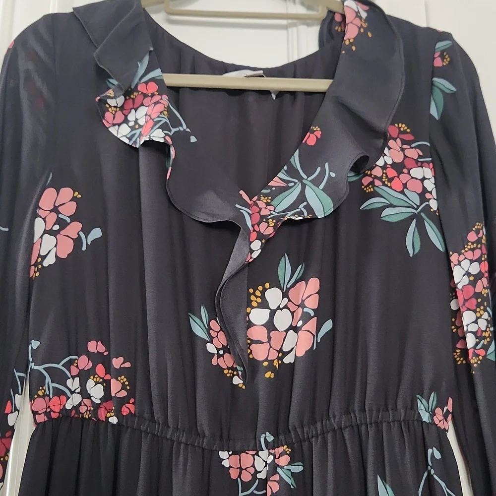 LOFT Black Floral Maxi Dress - Picture 8 of 11